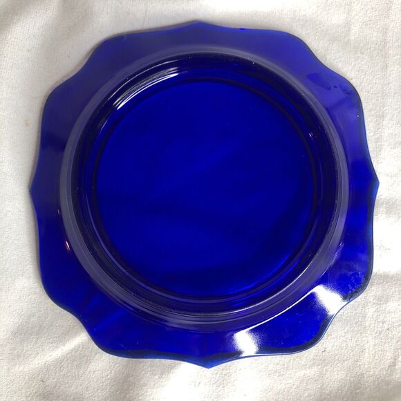 Imperial Glass Cobalt Blue Dish Plate Butter Base Vintage 1950s - Picture 3 of 7
